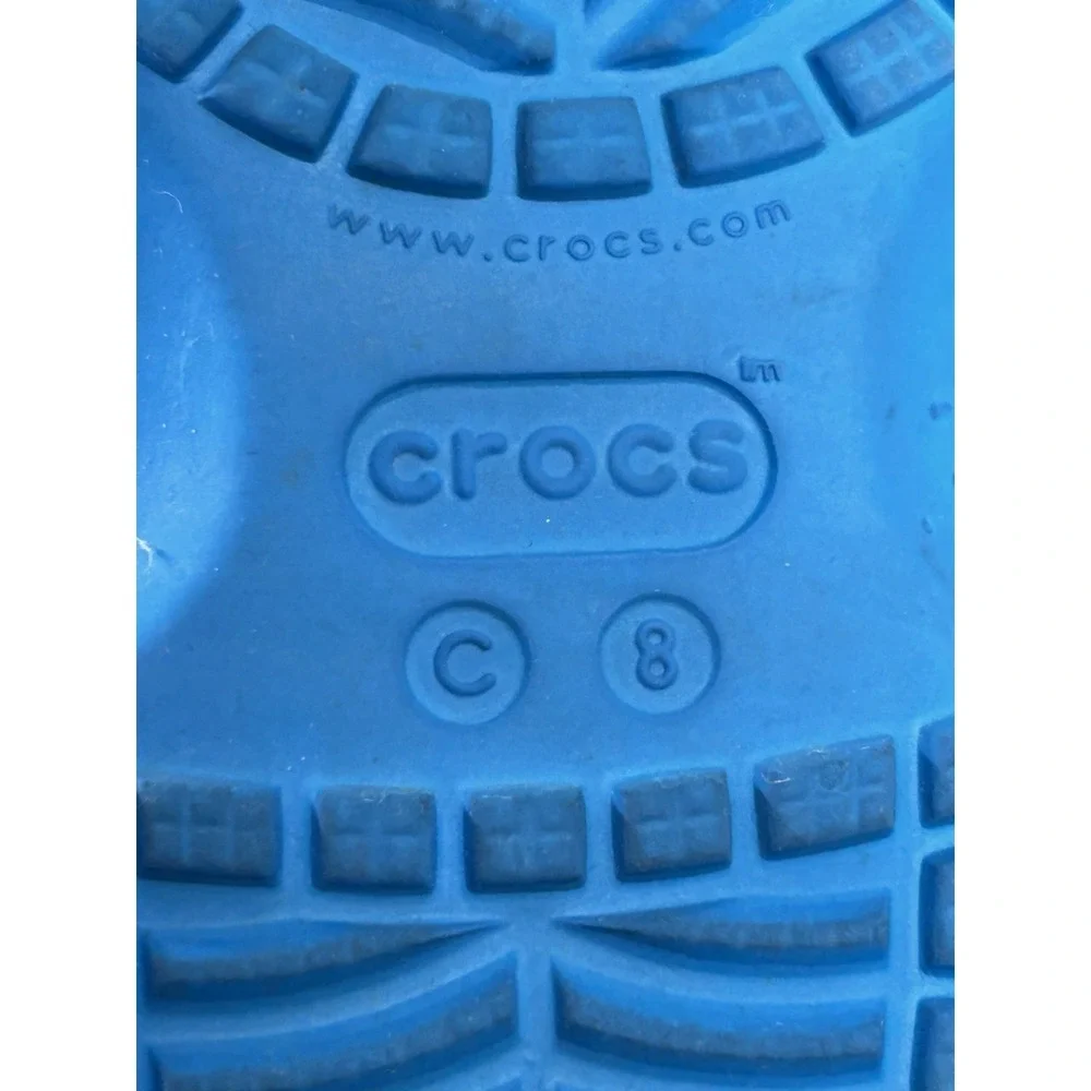 Crocs Iconic Comfort‎ Blue Classic Clog Kids Size 8 Has Wear
